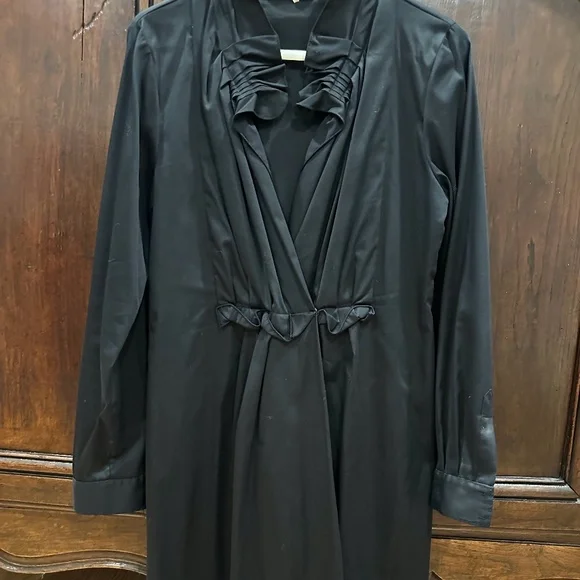 NWOT Elie Tahari Black Wrap Dress Long Sleeve - Women size 10 - Picture 1 of 3